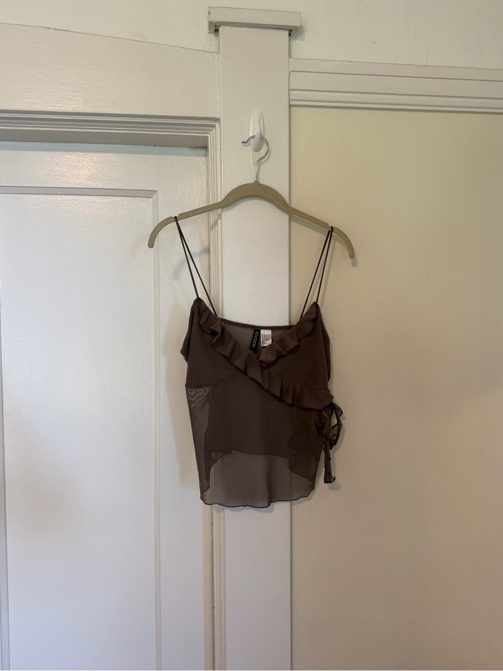 H&M Divided Brown Ruffle Wrap Spaghetti Strap Cami - Picture 3 of 6